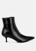Thymus Faux Leather Kitten Heel Boots-0