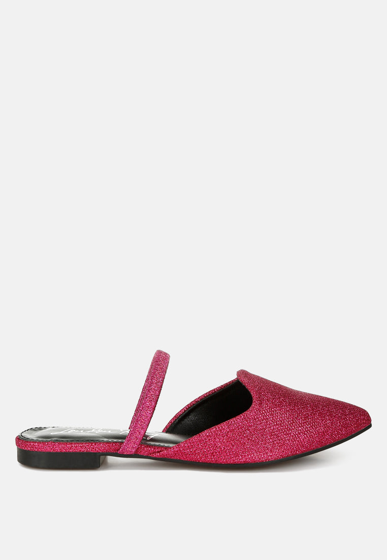 Twiggy Glitter Faux Leather Flat Mules-5