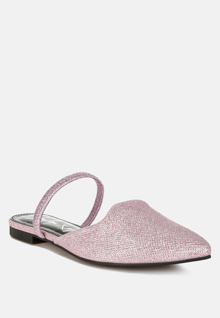 Twiggy Glitter Faux Leather Flat Mules-1