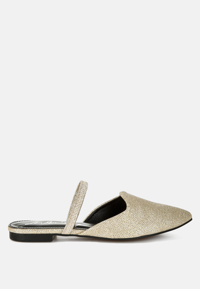 Twiggy Glitter Faux Leather Flat Mules-6