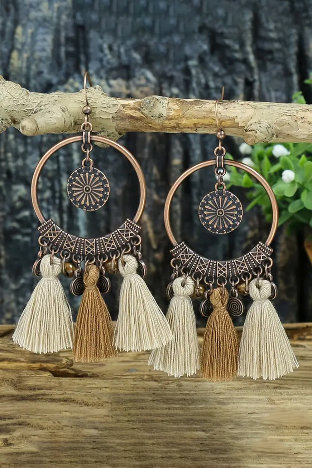 Angie Boho Tasseled Dangle Earrings-2