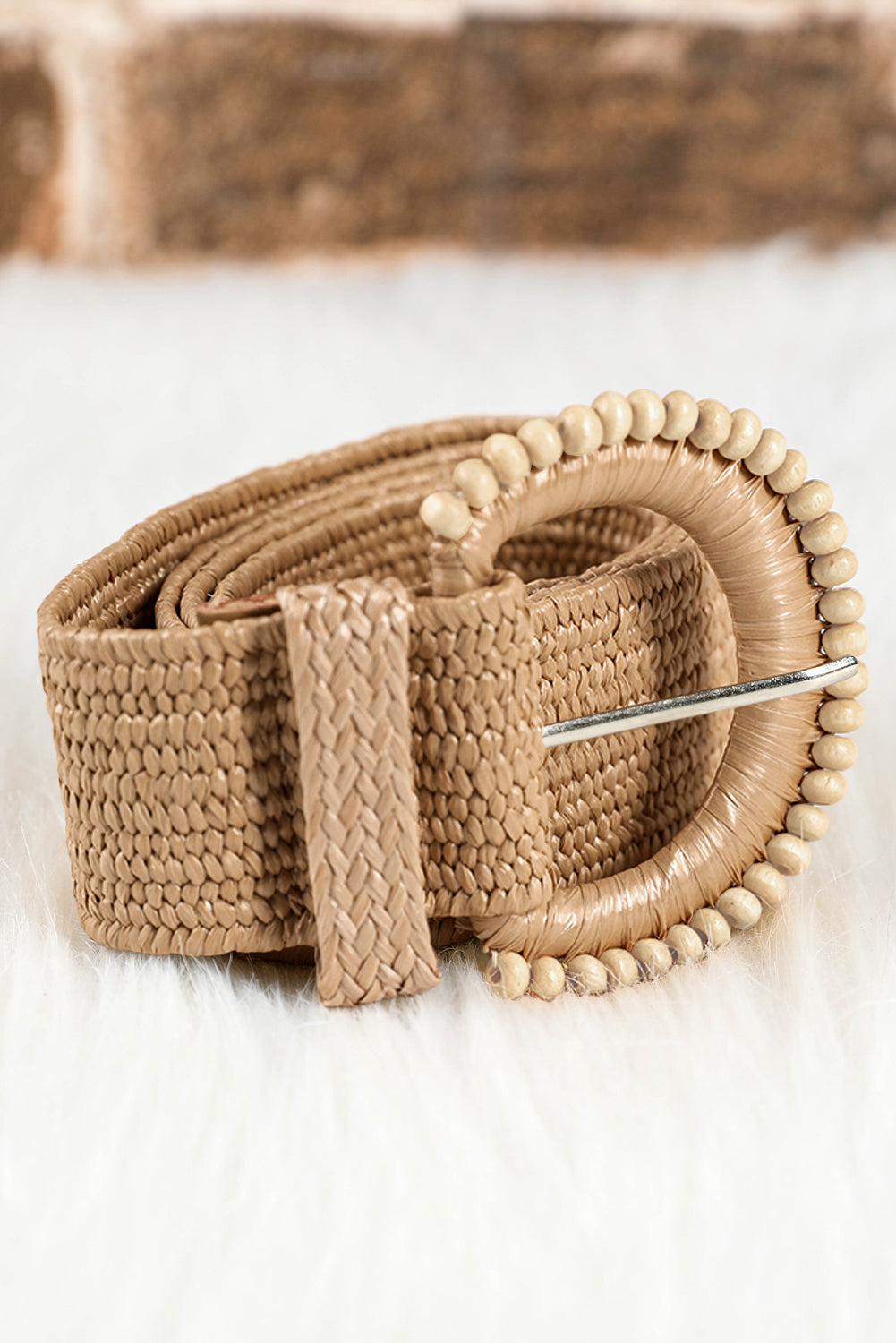 Kylie Beaded Straw Woven Belt-2