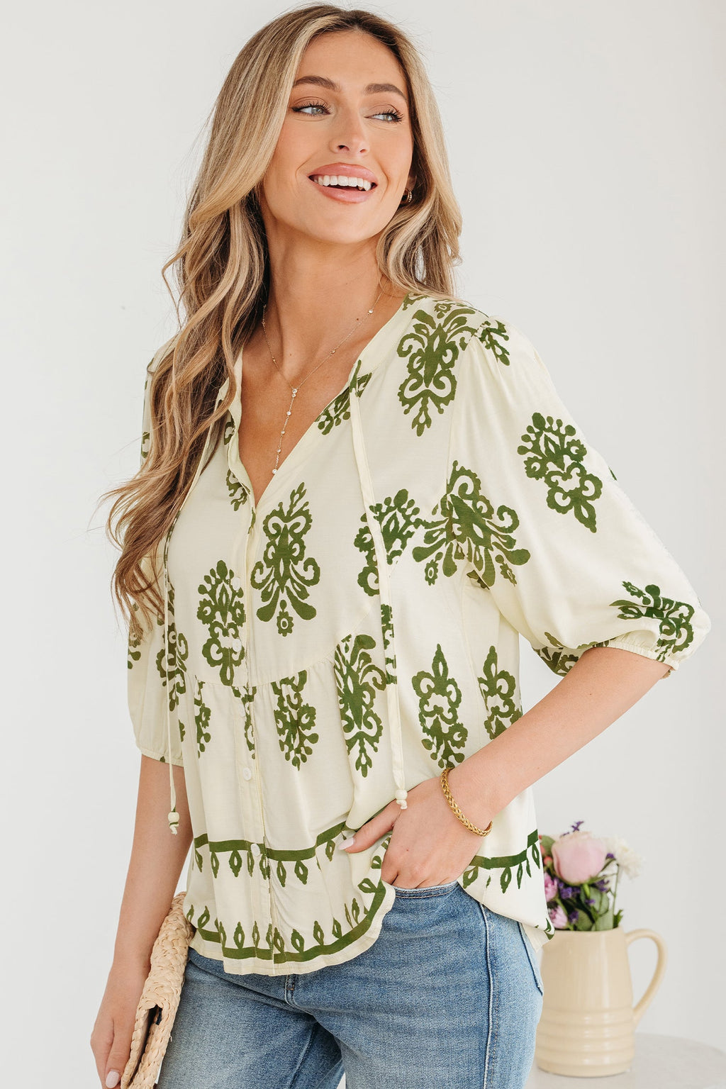 Keziah Puffy Half Sleeve Shirt-2