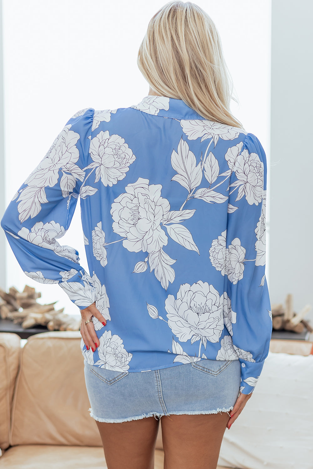 Carmen Detail Puff Sleeve Shirt-1