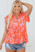 Karla Floral Collared Button Blouse
