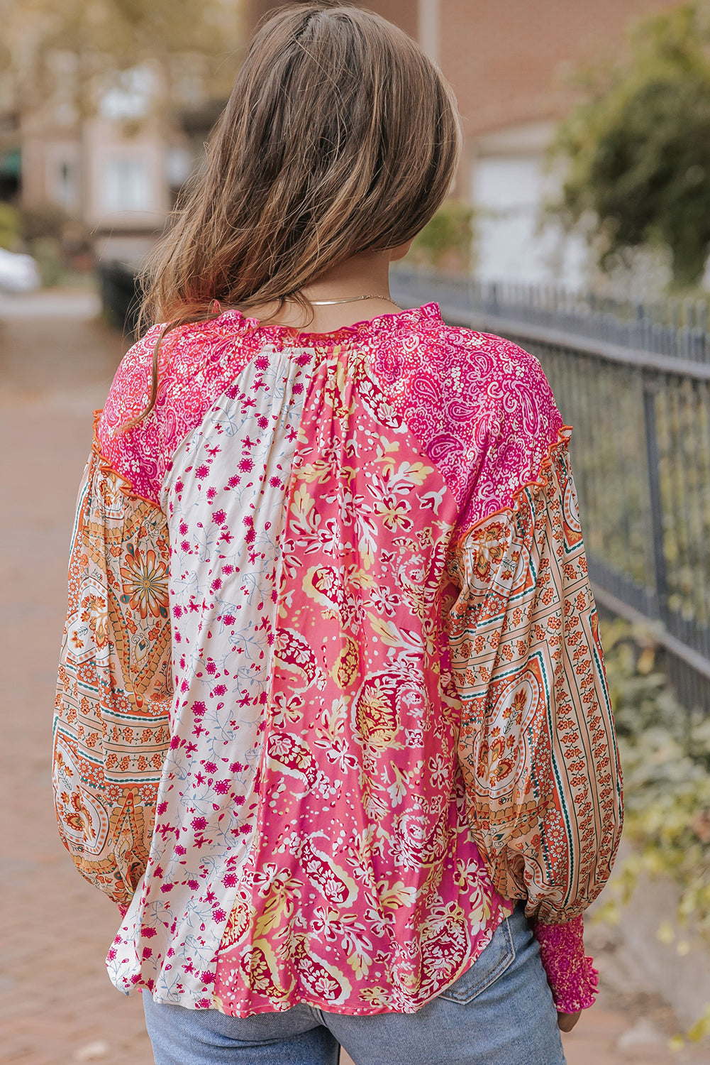 Adalee Printed Puff Sleeve Shirt-1