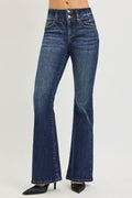 RISEN High Rise Flare Jeans With Seam Detail Waistband-0