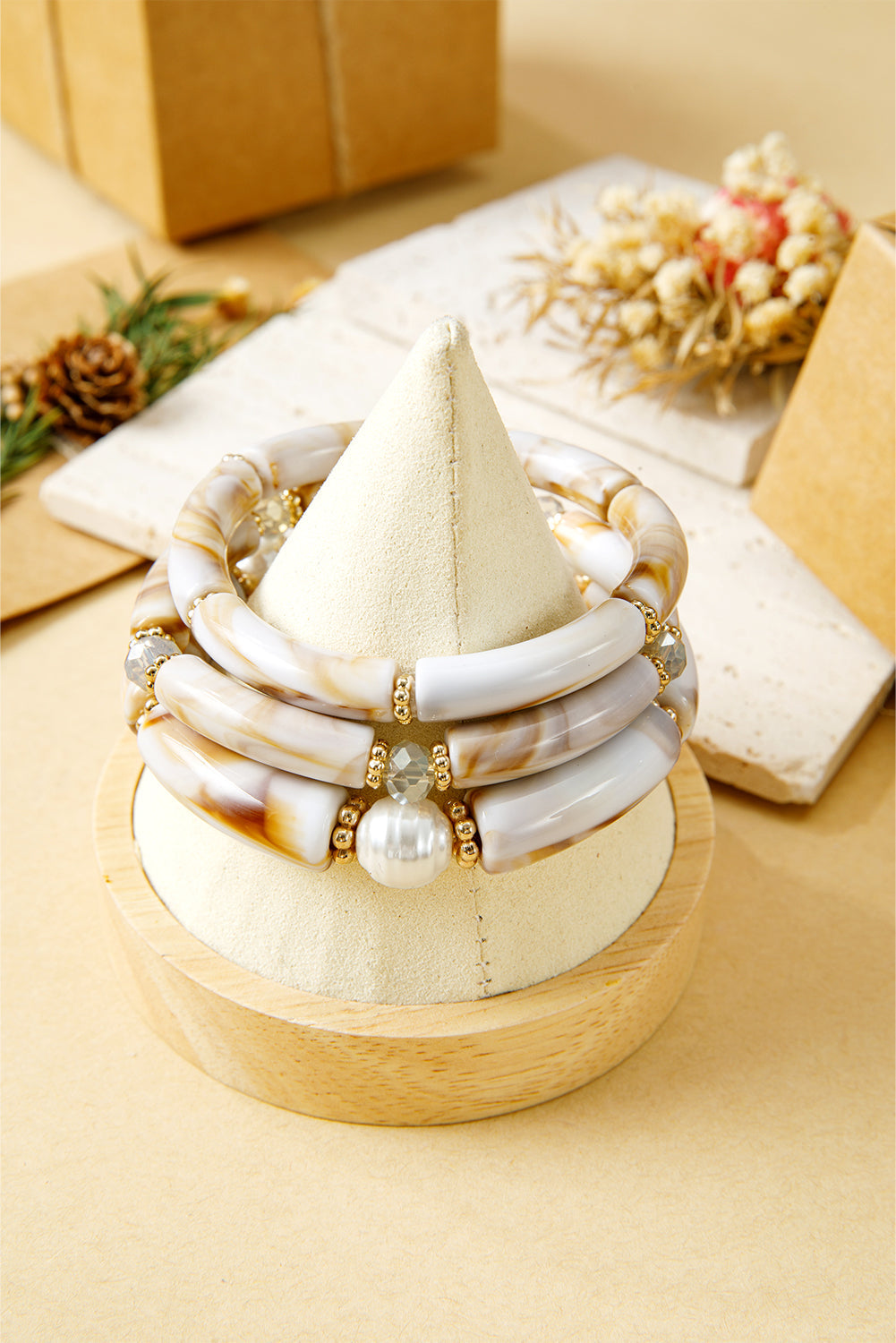 Eleanora Bead Stretch Bracelet Set-1