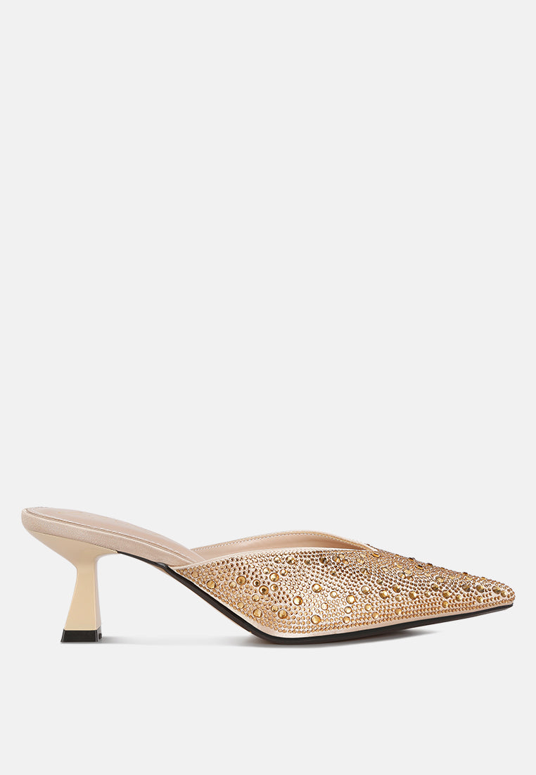 Aldora Rhinestones Embellished Satin Mules-6