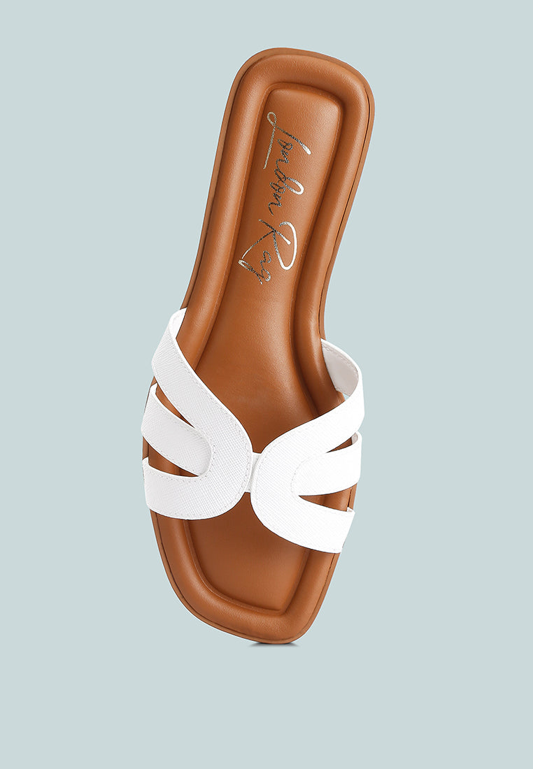 Aura Faux Leather Flat Sandals-3