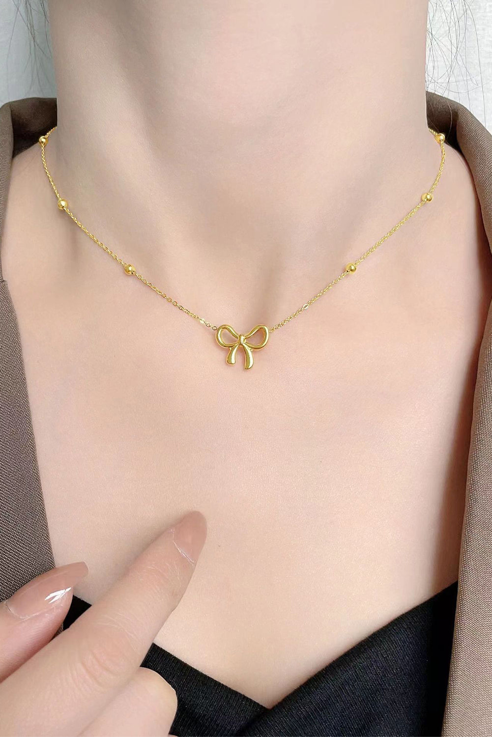 Macie Pendant Plated Choker Necklace-1
