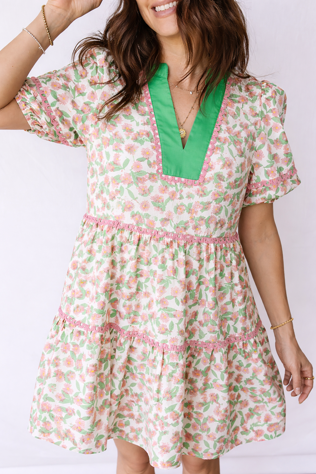 Rachel Short Puff Sleeve Dress-4