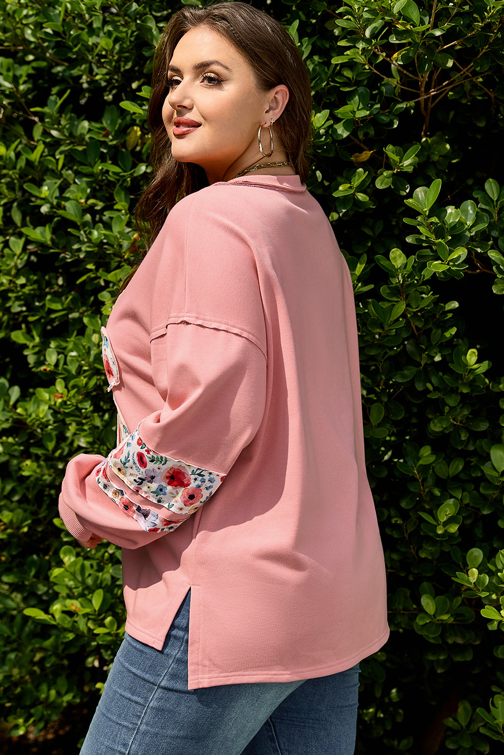 Elizabeth applique Drop Shoulder Sweatshirt-2