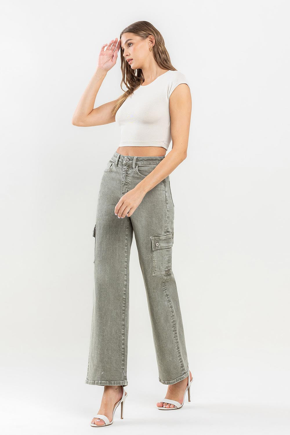Vervet by Flying Monkey 90's Super High Rise Cargo Jeans-4