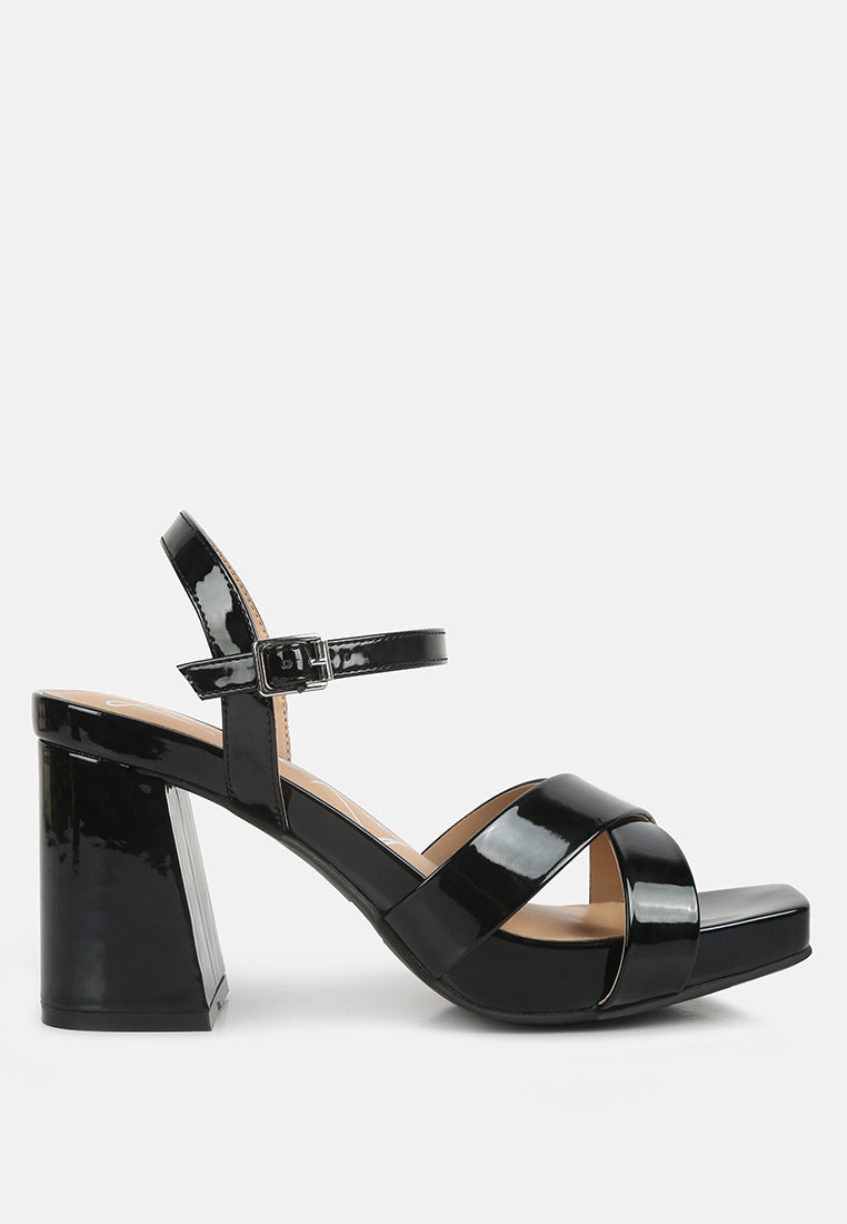 Baxter Criss Cross Block Heels Sandals-5