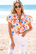Chelsea Floral Bouquet Flutter Top-0