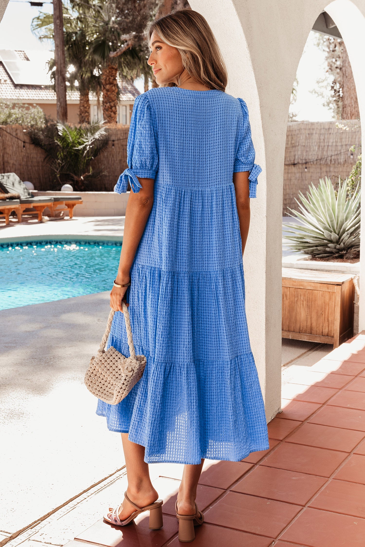Madelynn Sleeve Tiered Midi Dress-1