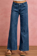 SO ME Seam Detail Mid Rise Stretch Denim Jeans-0