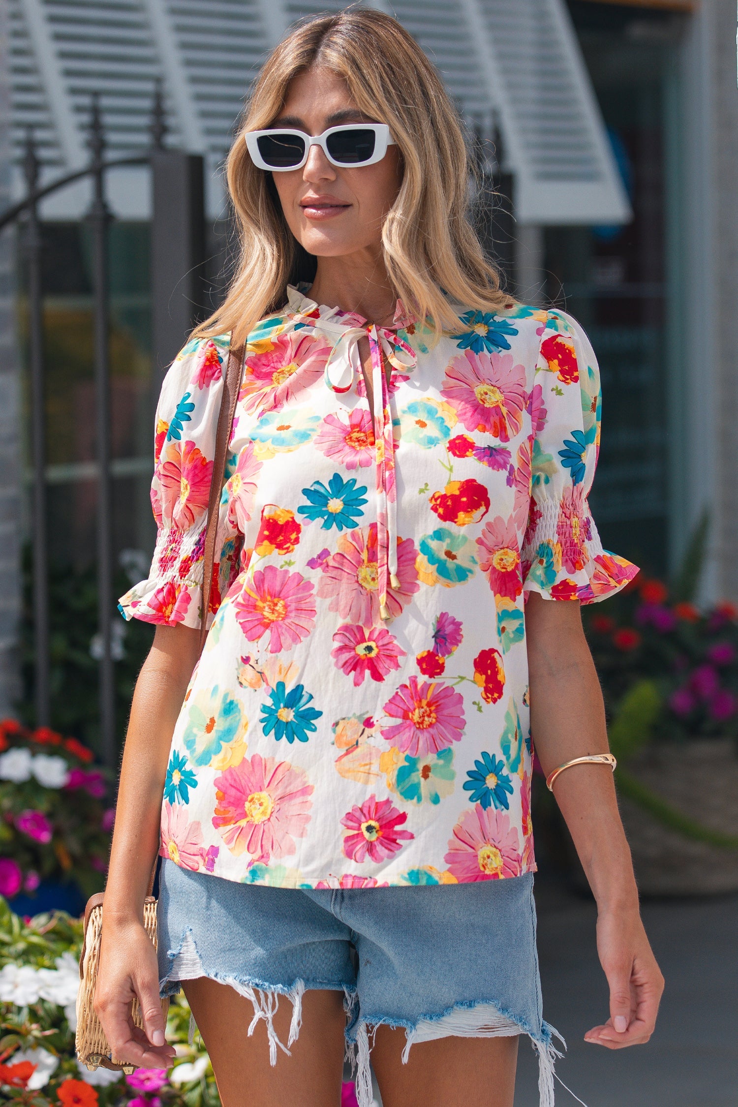 Faith Short Puff Sleeve Blouse-4