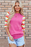 Phoenix Ribbed Short Sleeve Sweater-0