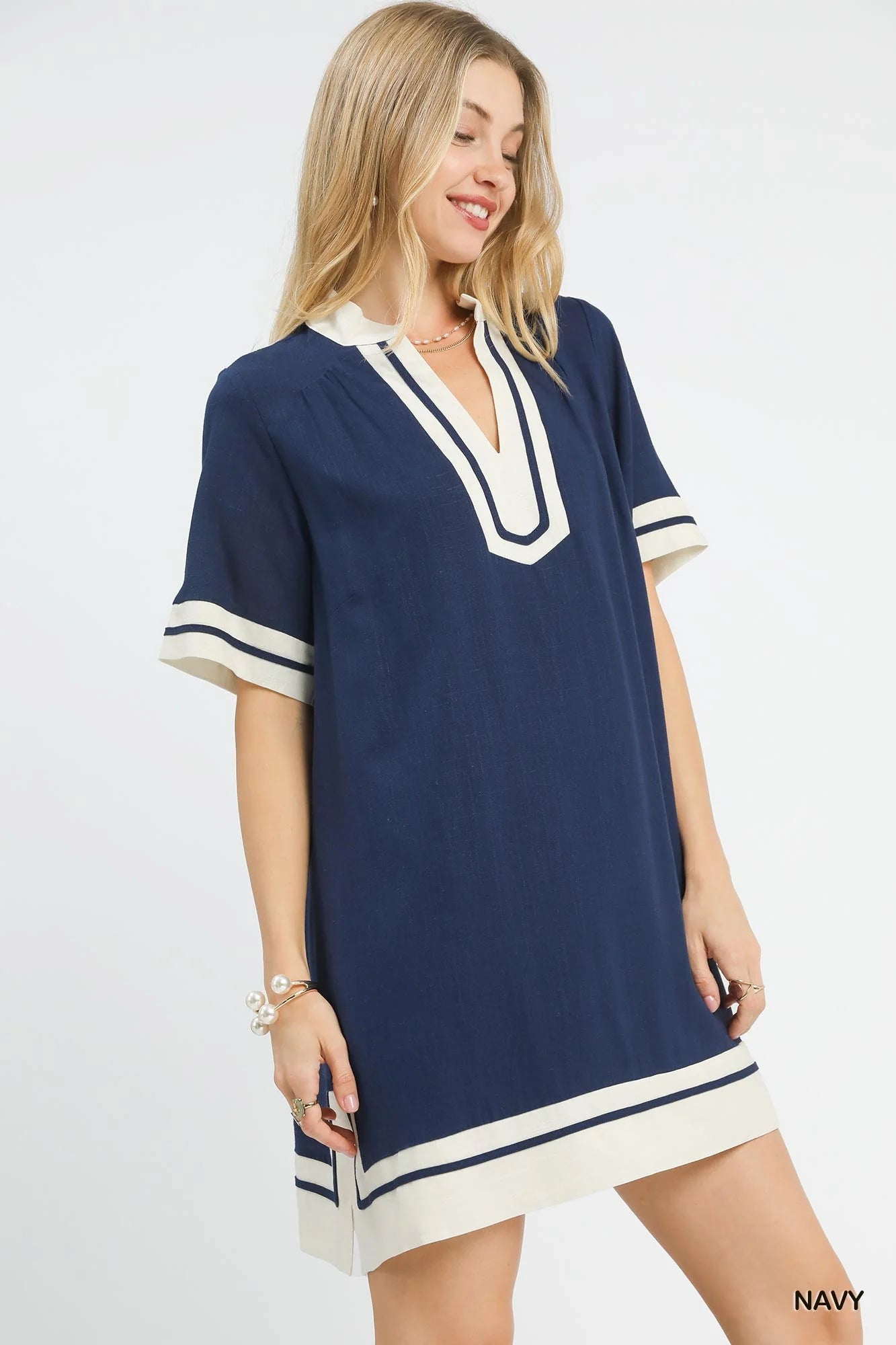 Umgee Linen Rayon Mini Dress-1