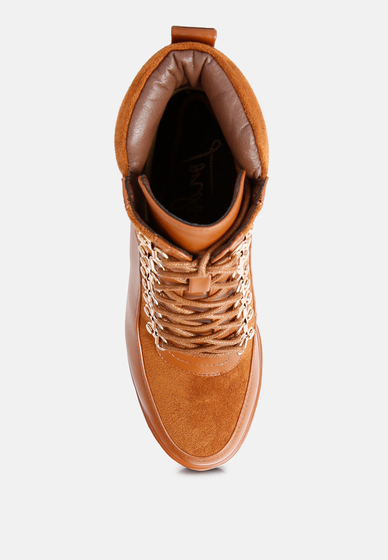 Beamer Faux Leather High Heeled Ankle Boots-4