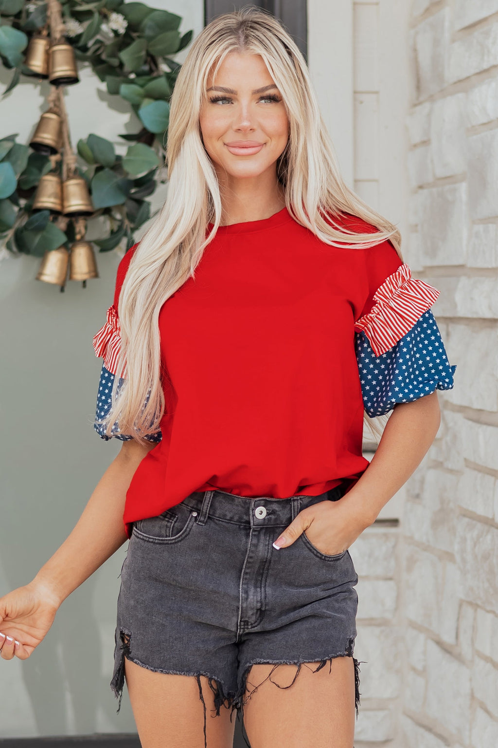 Aspyn Short Puff Sleeve Top-0