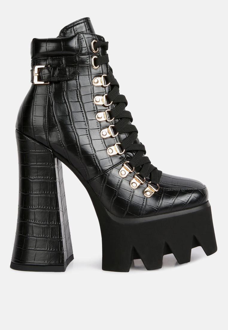 Boogie High Platform Lace Up Boots-5