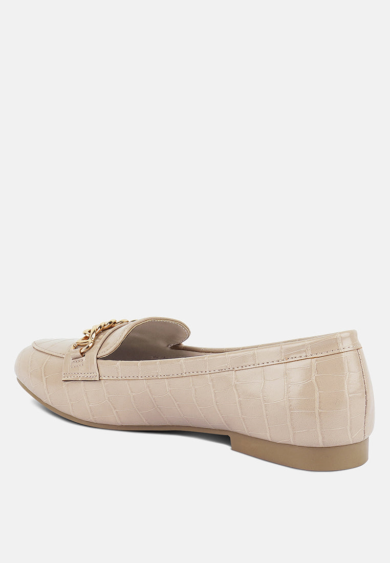 Bro Zone Croc Metail Chain Loafers-2