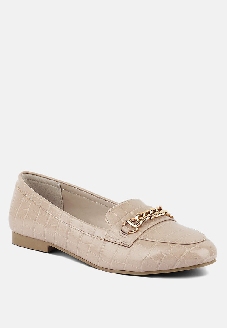 Bro Zone Croc Metail Chain Loafers-1