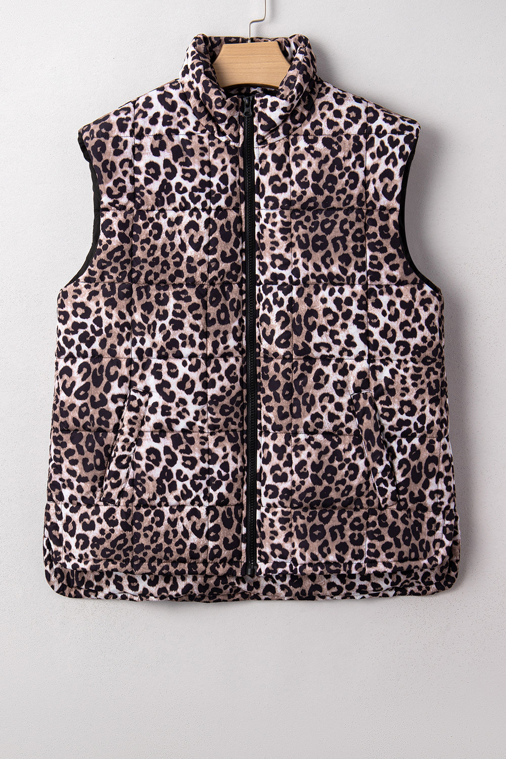 Aria Zipper Casual Puff Vest-0