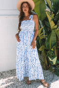 Lily Floral Smocked Tiered Maxi Dress-0