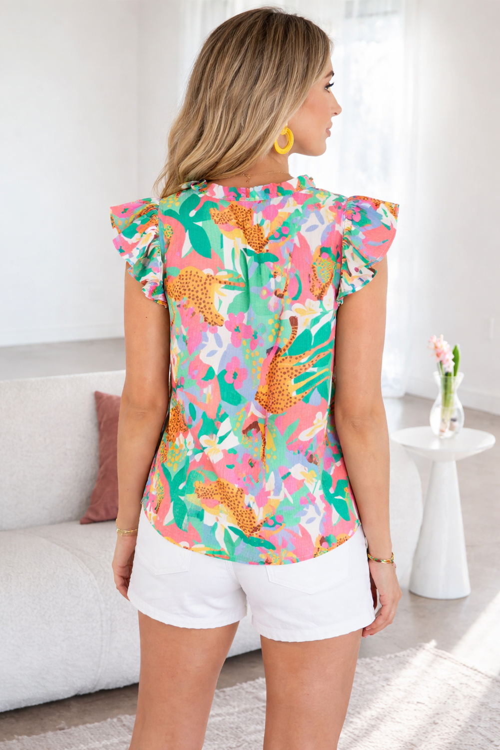 Magnolia Tie Summer Floral Blouse-1