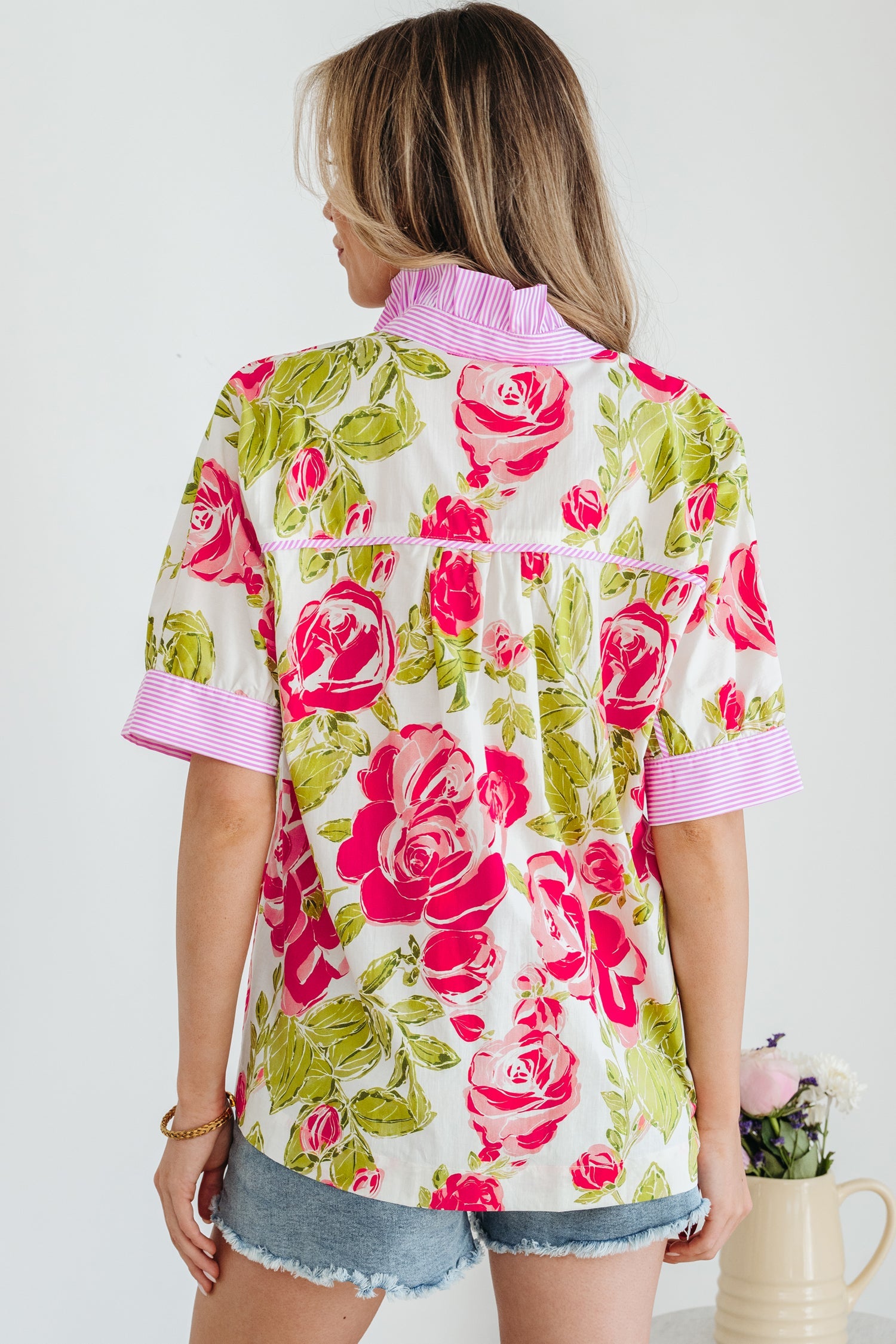 Rebekah Collar Short Sleeve Shirt-1