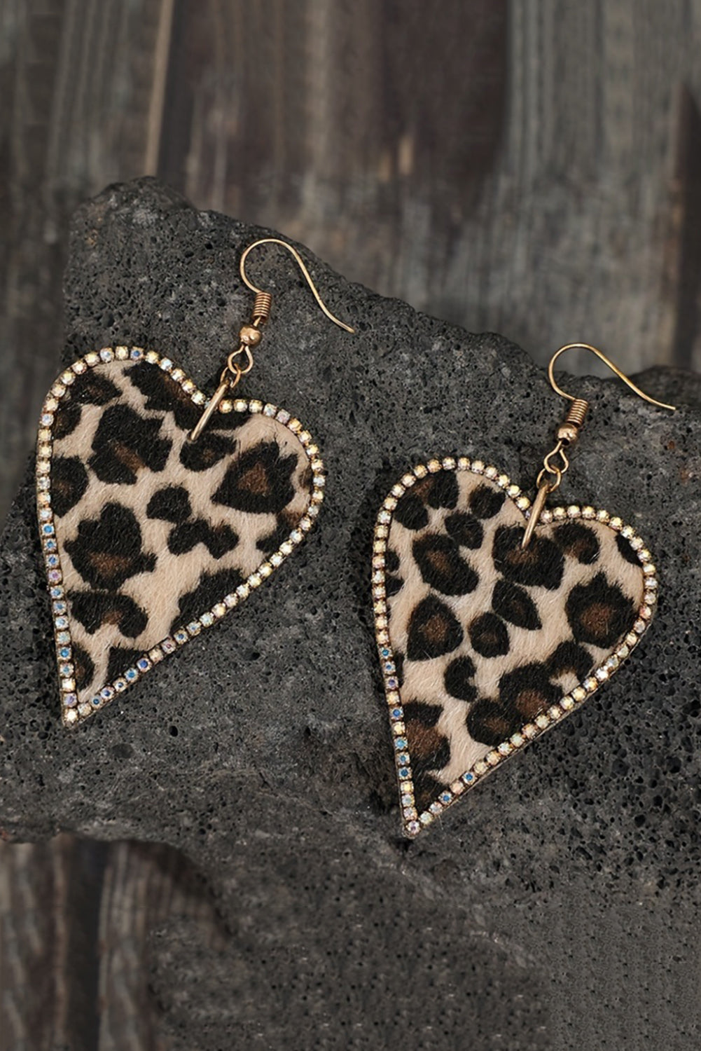 Natalie Print Heart Shape Earrings-2