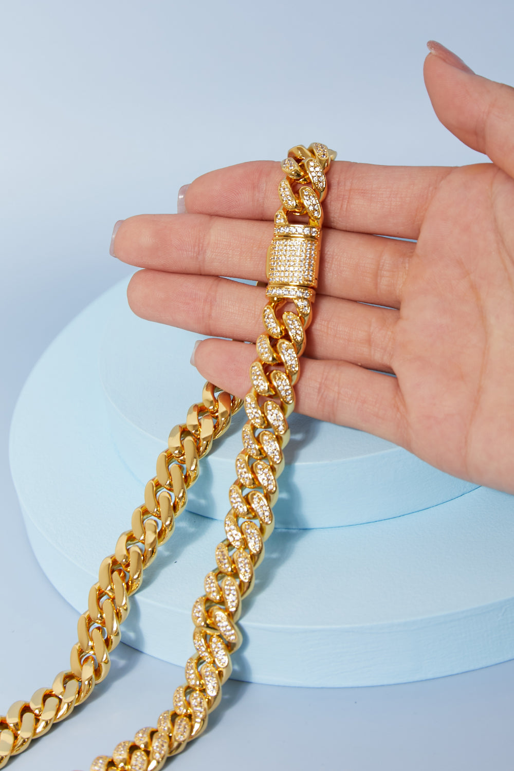 Brass Curb Chain Necklace-3