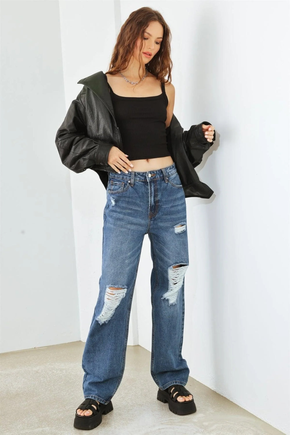 HAMMER COLLECTION Distressed High Waist Jeans-4