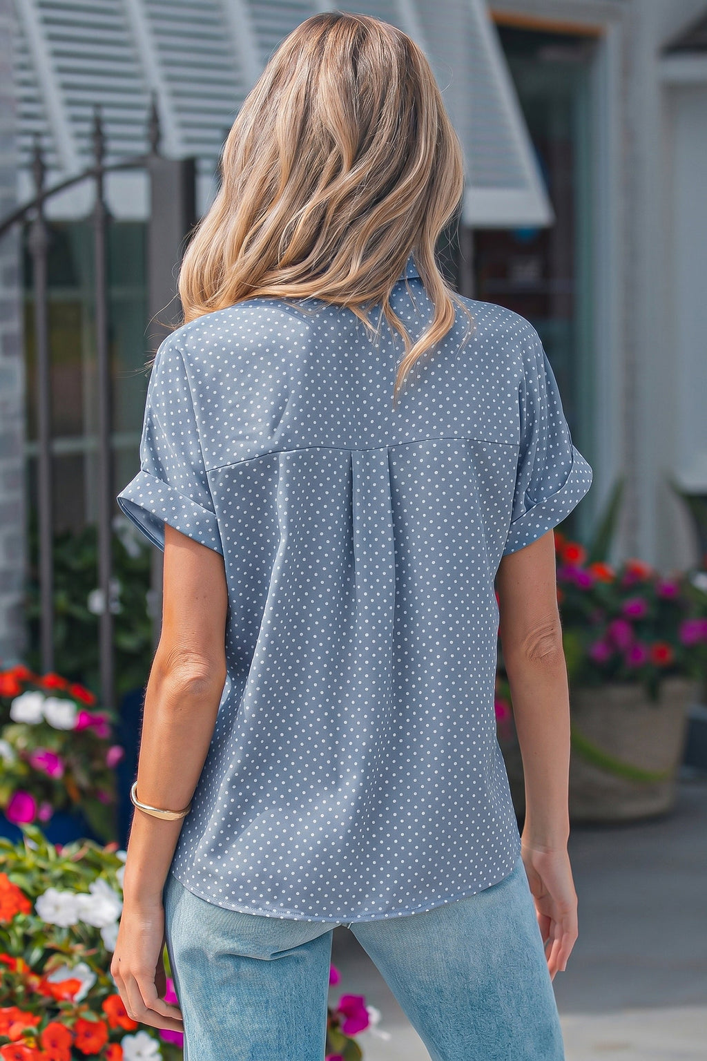 Brianna Cuffed Short Sleeve Shirt-1