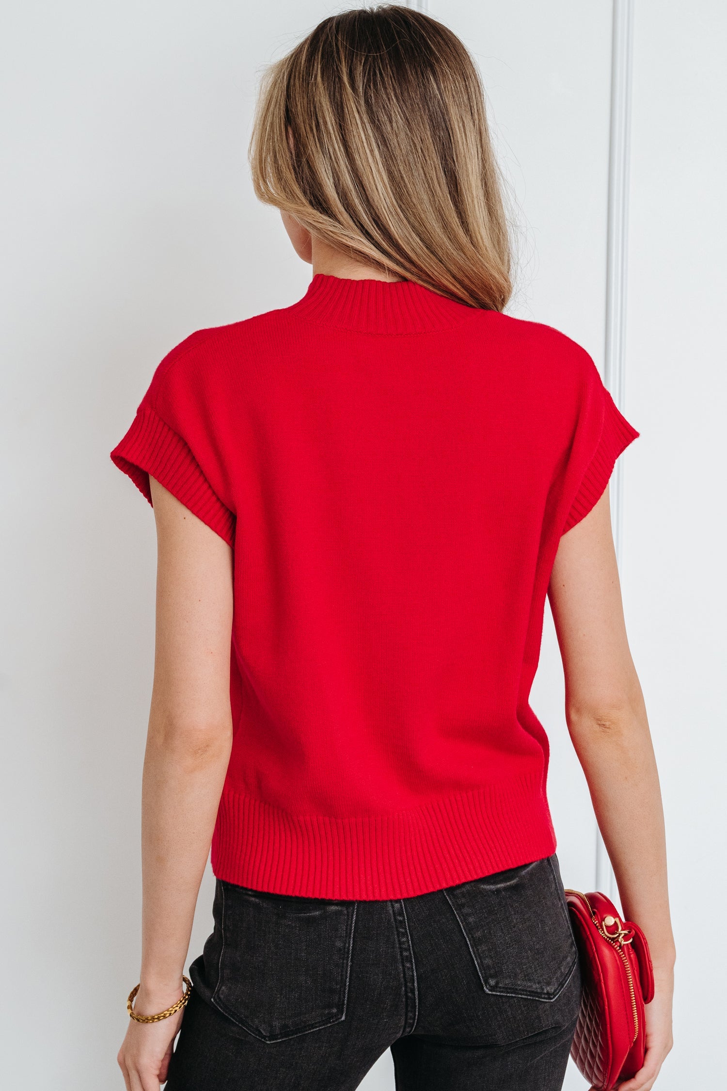 Genevieve Cropped Short Sleeve Sweater-1