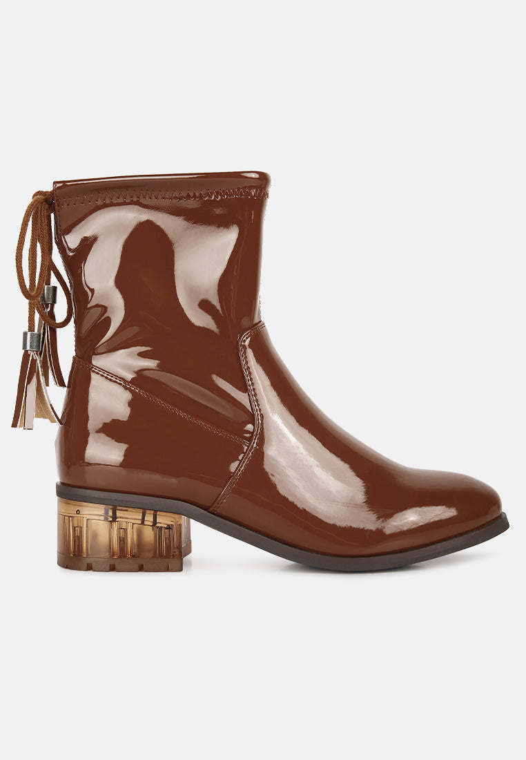 Cheer Leader Tassels Detail Ankle Boots-5