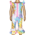 Boutique Pastel Tie Dye Baby Girls Easter Romper Onesie Toddler Jumpsuit-0
