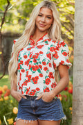 Amyra Floral  Puff Sleeve Blouse-0
