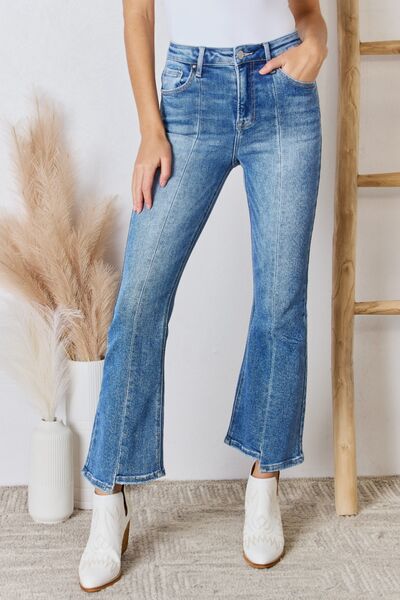 RISEN Full Size High Rise Ankle Flare Jeans-0