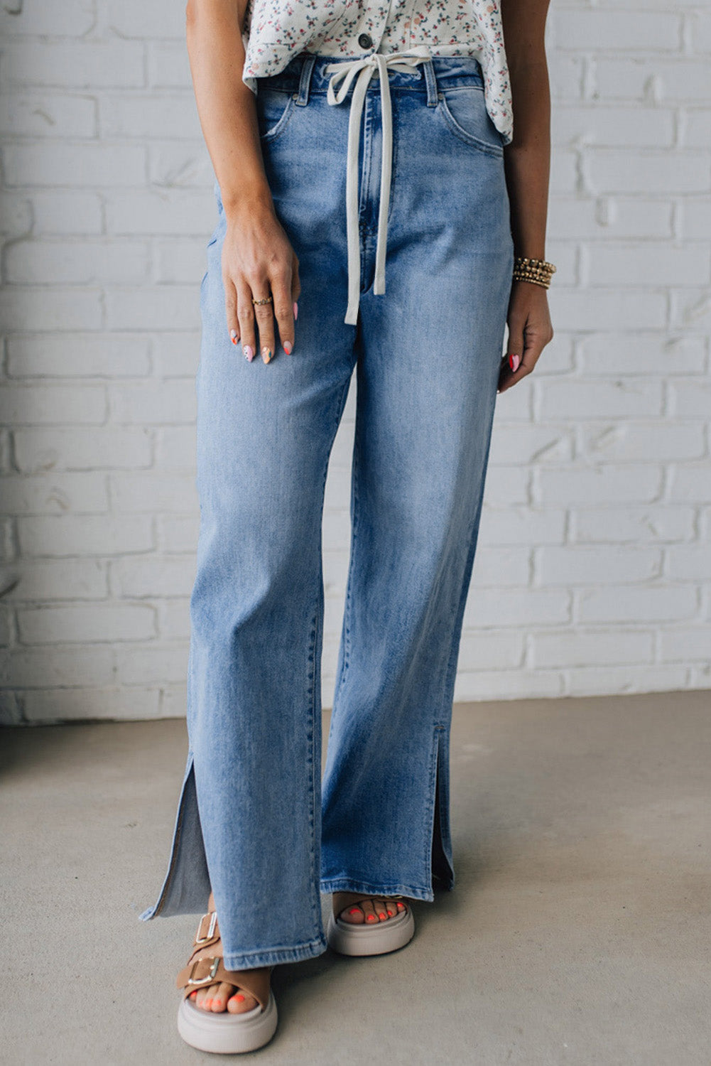 Noah Rise Drawstring Casual Jeans-0