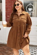 Galilea Corduroy Full Collared PLUS Shirt-0
