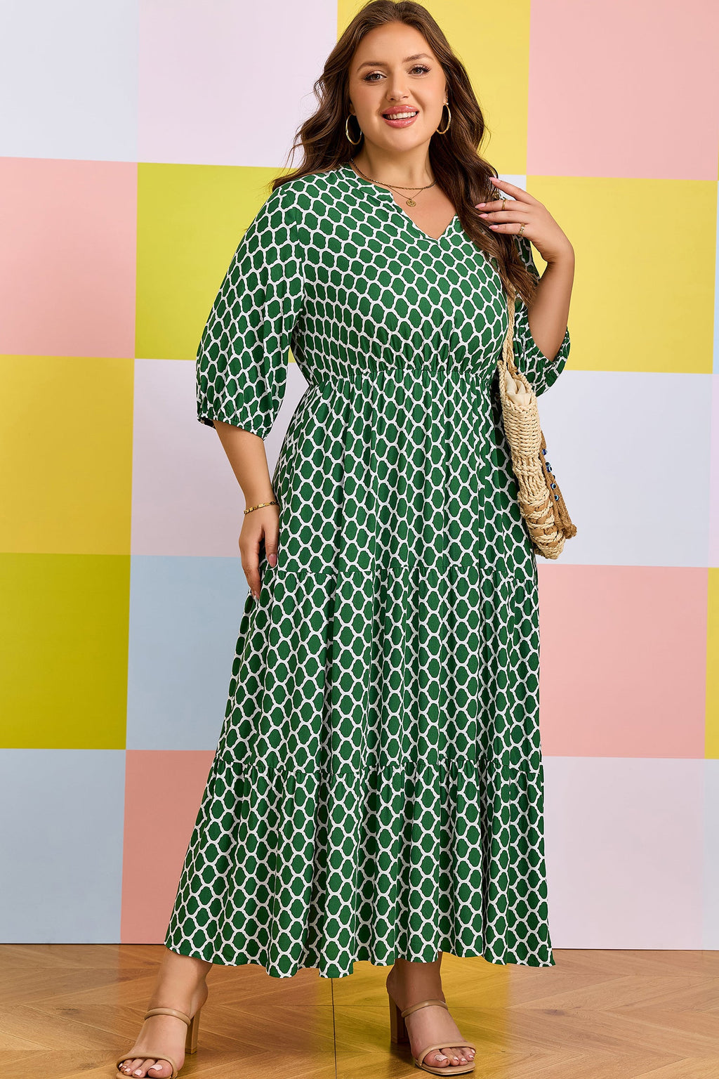 Johanna Ruffle Hem Casual PLUS Dress-3
