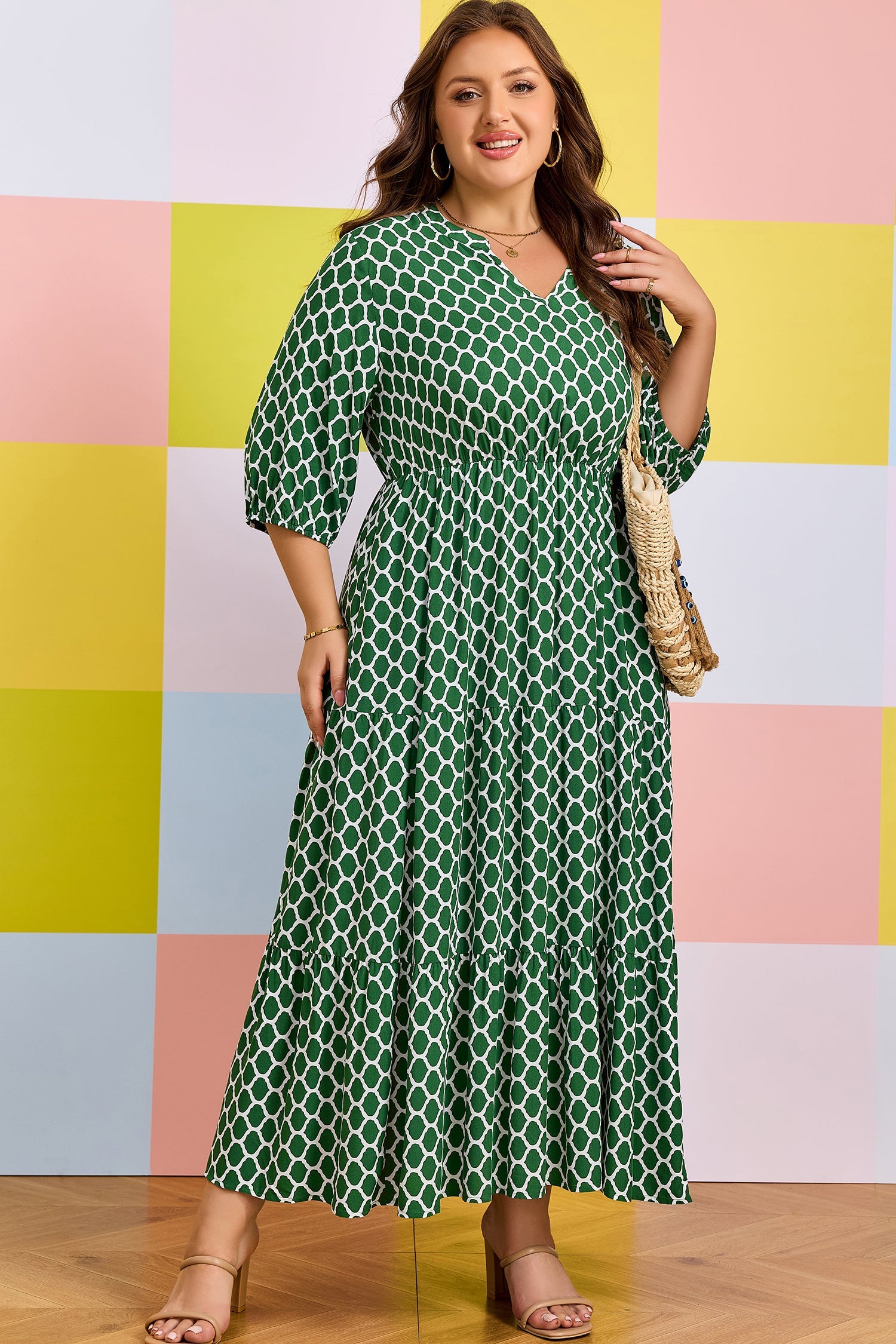 Johanna Ruffle Hem Casual PLUS Dress-3