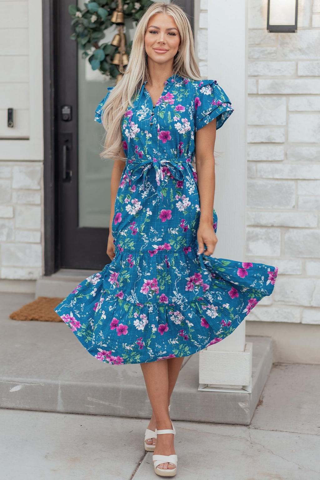 Tessa Tie Belted Long Dress-0
