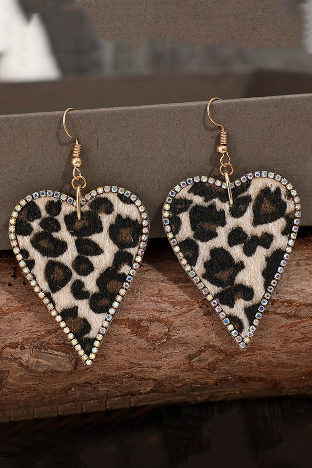 Natalie Print Heart Shape Earrings-1