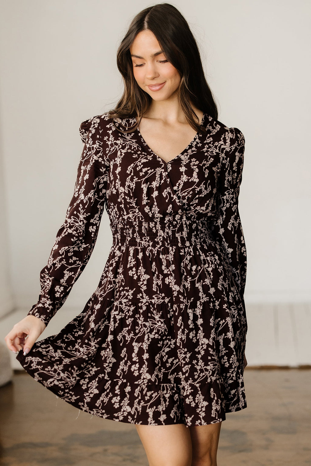 Serenity Waist Flared Mini Dress-0